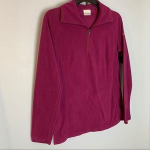 Columbia raspberry maroon sweatshirt, half-zip